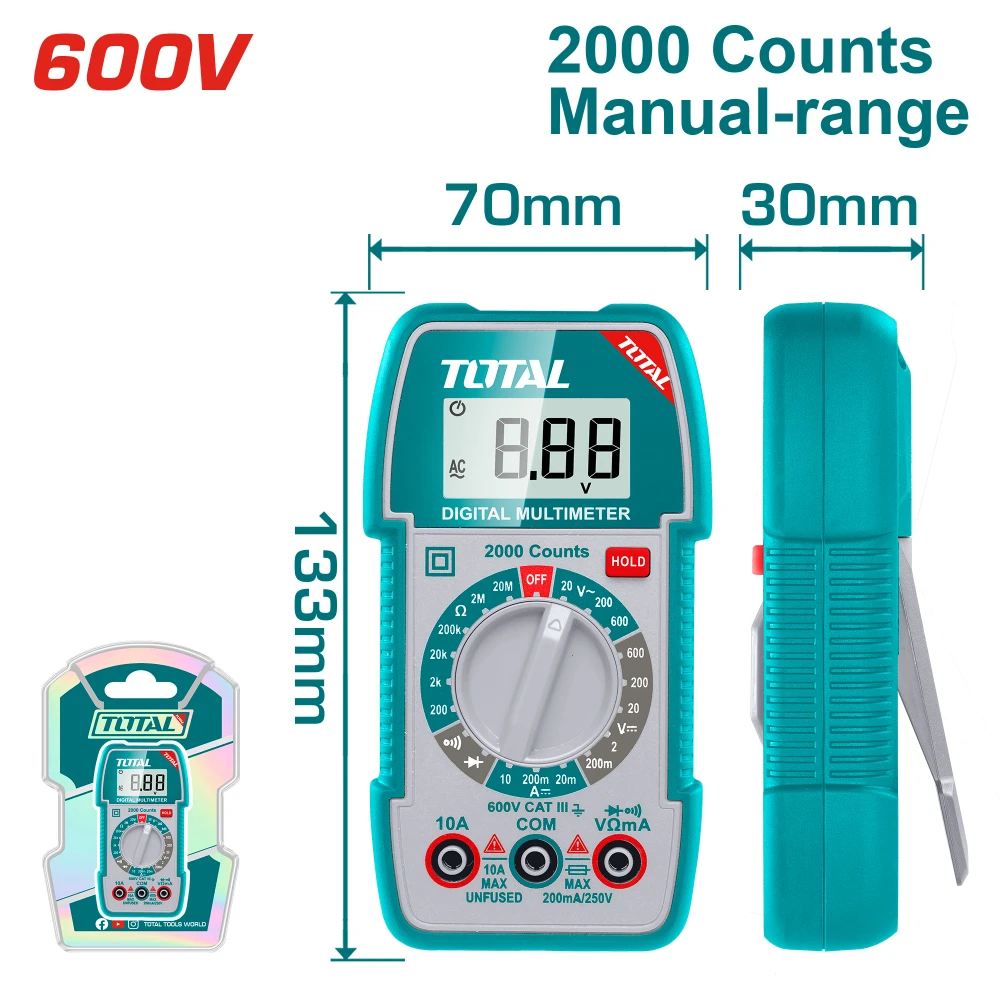 Дигитален мултицет TOTAL TMT5360011 - image